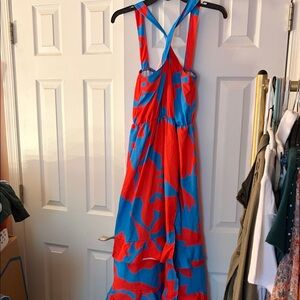 SHEIN Blue/Red Floral Maxi Dress🌺
